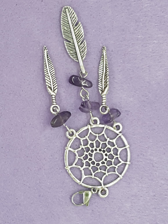 CHARMS - DREAM CATCHER - 98 X 28MM - ANTIQUE SILVER COLOUR