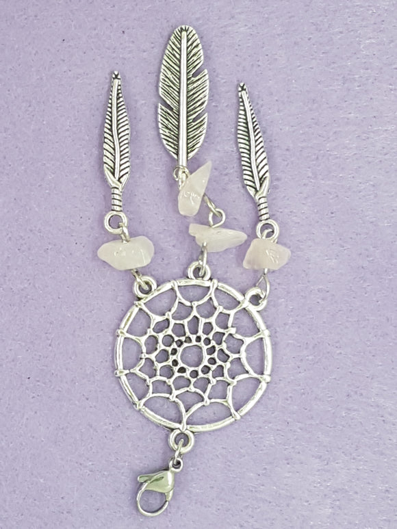 CHARMS - DREAM CATCHER - 98 X 28MM - ANTIQUE SILVER COLOUR