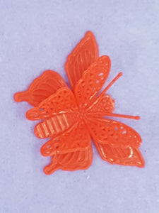 CHARMS - BUTTERFLIES - 36 X 50 X 12MM - ACRYLIC - RED COLOUR