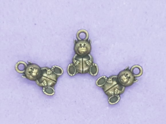 CHARMS - BEAR - 15 X 10MM - ANTIQUE BRONZE COLOUR