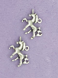 CHARMS - UNICORN - 20 X 15MM - THAI STERLING SILVER PLATED COLOUR
