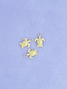 CHARMS - TURTLES - 16 X 6MM GOLDEN COLOUR