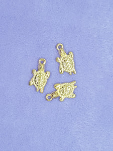 CHARMS - TURTLES - 23 X 13MM GOLDEN COLOUR