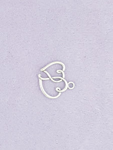 CHARMS - HEARTS - 19 X 20MM ANTIQUE SILVER COLOUR