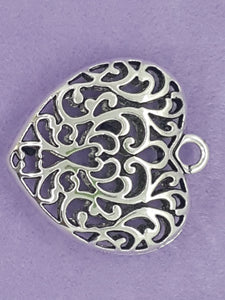 CHARMS - HEARTS - 52 X 48MM ANTIQUE SILVER COLOUR