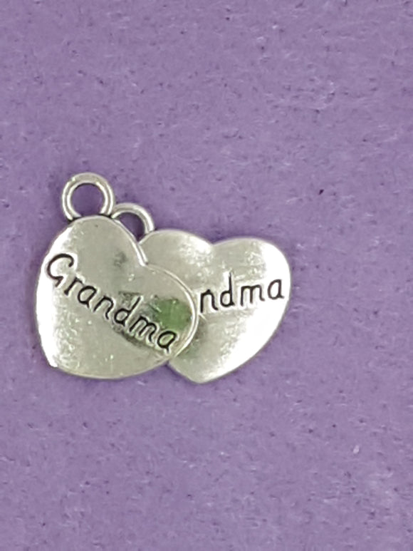 CHARMS - HEARTS - 18 X 16MM ANTIQUE SILVER COLOUR