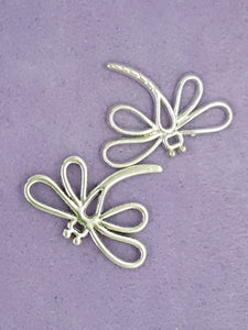 CHARMS - DRAGONFLY -28 X 32MM ANTIQUE SILVER COLOUR