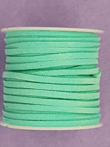 CORD - FAUX SUEDE  - 3 X 1.5MM - TURQUOISE COLOUR