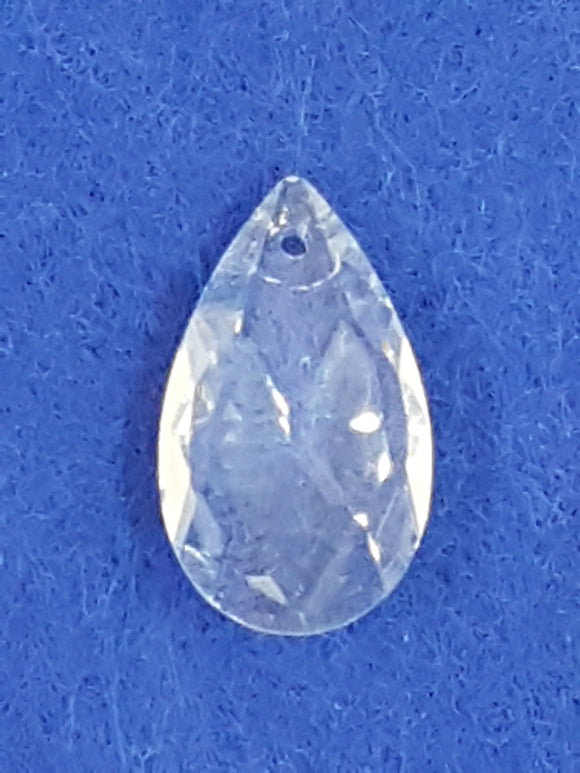 TEARDROPS - 28 x 17MM FACETED GLASS - DIAMOND CLEAR