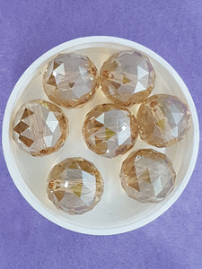 ROUND - 20MM FACETED GLASS - E. PLATED PEACH