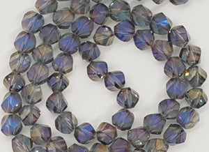 10MM GLASS BEADS - FACETED - PURPLE AB COLOURED