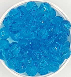 10MM GLASS BEADS - 25 PER PACKET - SKYE BLUE - FACETED