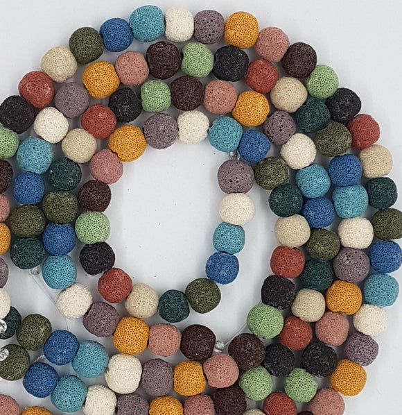 12MM LAVA BEADS - MIXED COLOURS