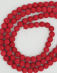 10MM LAVA BEADS - RED