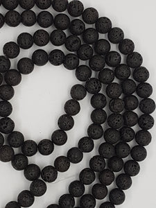 12MM LAVA BEADS - BLACK - 'On Special'