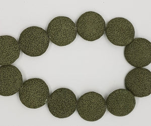 32-35MM LAVA BEADS - FOREST GREEN