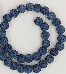 10MM LAVA BEADS - SAILOR BLUE