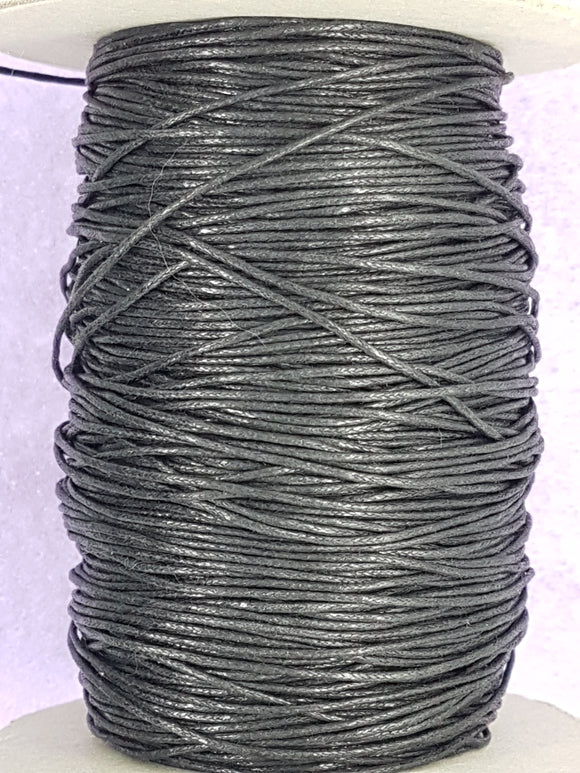 CORD - MACRAME CHINESE WAXED CORD  - 1MM BLACK COLOUR