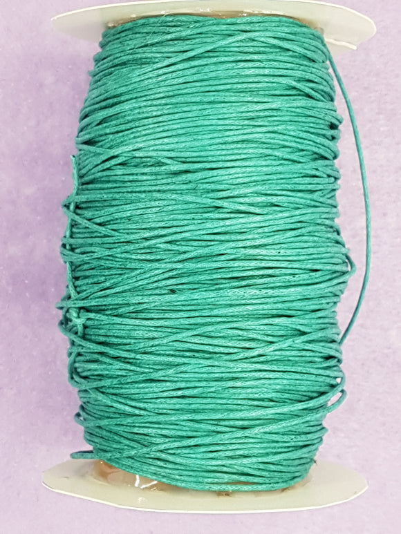 CORD - MACRAME CHINESE WAXED CORD  - 1MM TEAL COLOUR