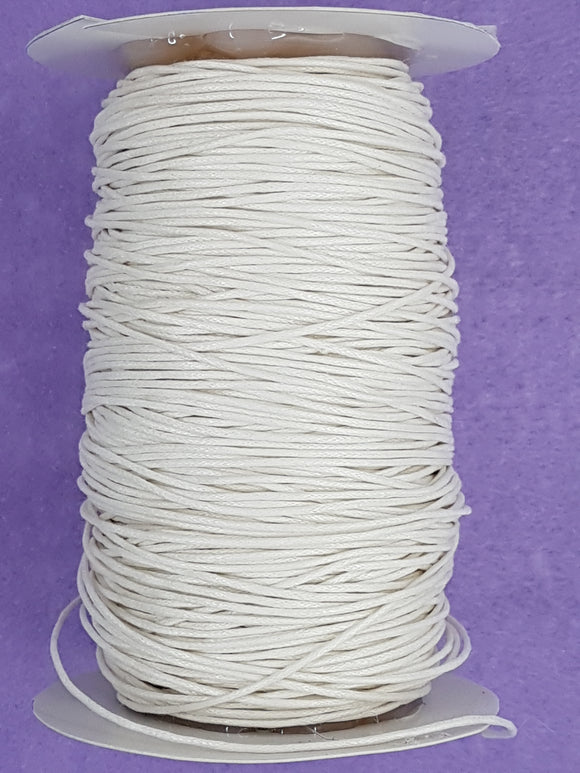 CORD - MACRAME CHINESE WAXED CORD  - 1MM WHITE COLOUR