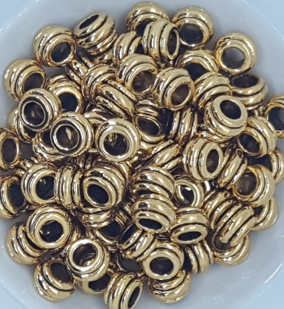 Indonesian style spacer beads, antique gold beads, antique gold