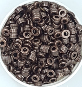 METAL BEADS -COPPER 6X2MM SPACER BEADS