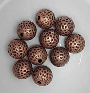 METAL BEADS -COPPER 15MM ALLOY ROUND BEADS