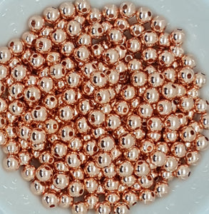 METAL BEADS - ROSE GOLD - BRASS 6MM ROUND SPACER BEADS