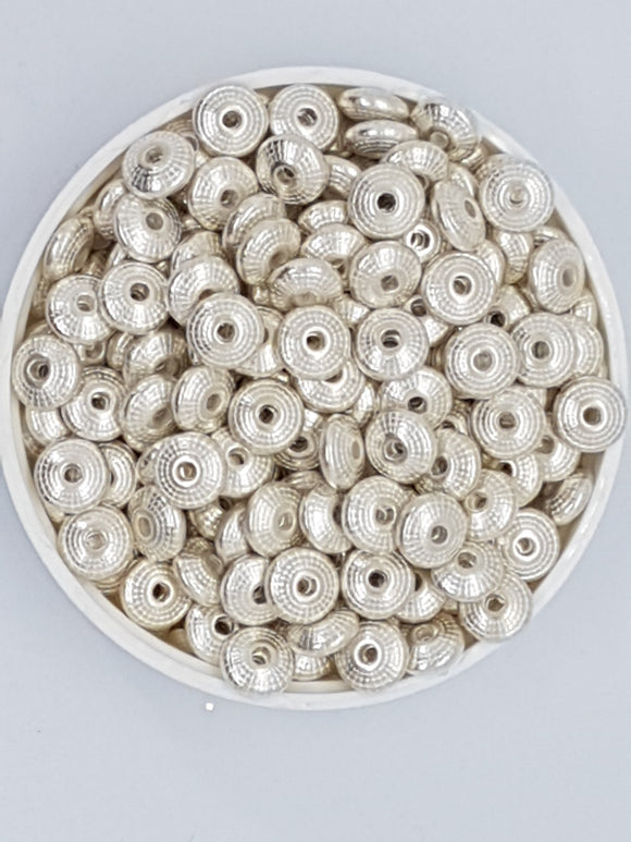 SILVER METAL - 8MM ALLOY SPACER BEADS