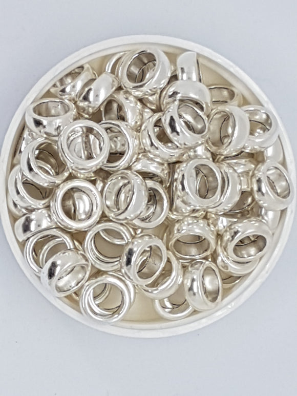 SILVER METAL - 11MM X 5MM TIBETAN STYLE RONDELLE SPACER BEADS