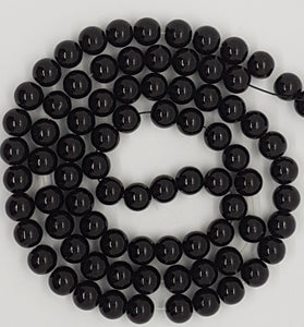 10MM GLASS BEADS - 25 PER PACKET - BLACK