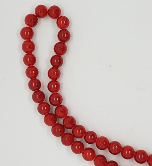 10MM GLASS BEADS - OPAQUE RED