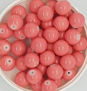 10MM GLASS BEADS - 25 PER PACKET - DUSKY PINK
