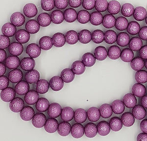 10MM GLASS BEADS - 25 PER PACKET - MEDIUM ORCHID