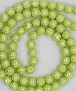 10MM GLASS BEADS - PALE LIME