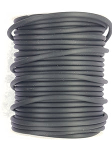 CORD - RUBBER  - HOLLOW - 3MM BLACK COLOUR