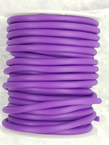 CORD - RUBBER  - HOLLOW - 4MM MAUVE COLOUR