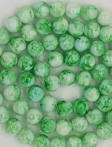12MM GLASS BEADS - MID GREEN