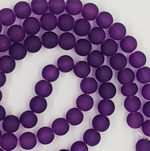 10MM GLASS BEADS -  25 PER  PACKAGE - TRANSPARENT PURPLE
