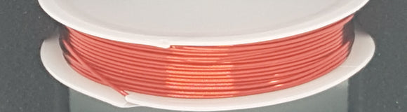 WIRE - COPPER CORE - 20G (0.8MM) RED/ORANGE COLOUR
