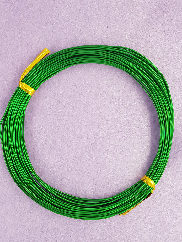 WIRE - ALUMINIUM - 18G (1MM) FOREST GREEN COLOUR